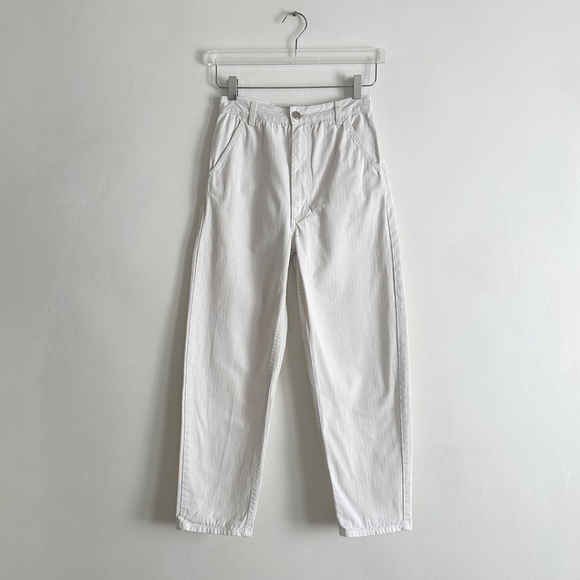 Rachel Comey pseudo pant white herringbone workwear high waisted barrel XS S 25 - Picture 2 of 8